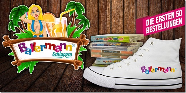 Ballermann Party- und Fun-Schuhe gehen online