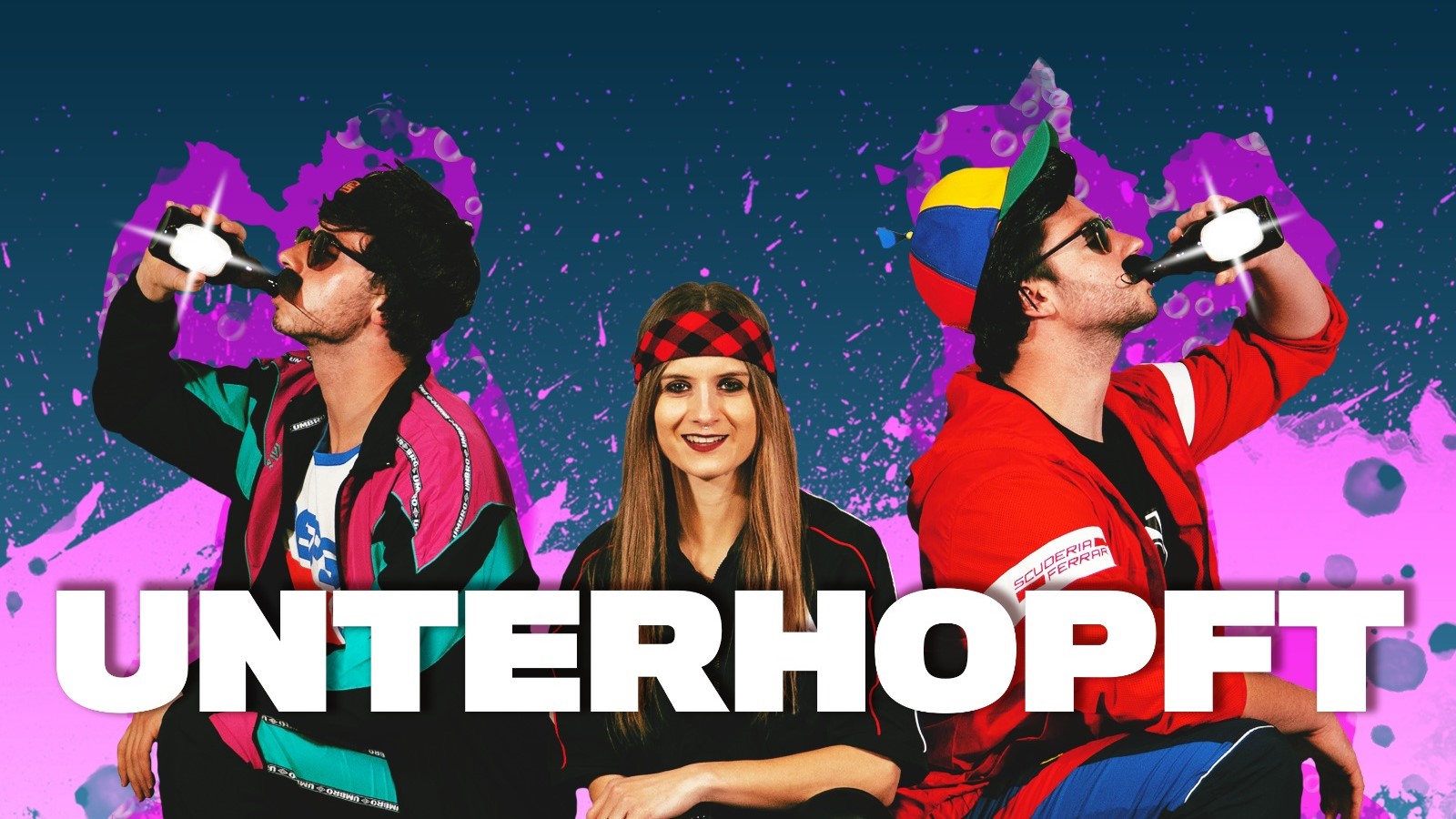 Pure Feierlaune: Franco Piccolini, Minnie Rock & Luigi Ferrari mit „Unterhopft“
