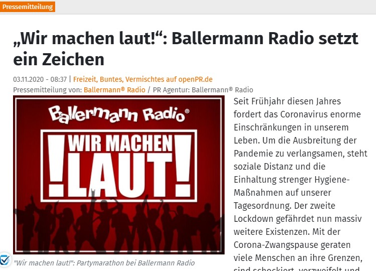 „Wir machen laut!“: Ballermann Radio setzt ein Zeichen