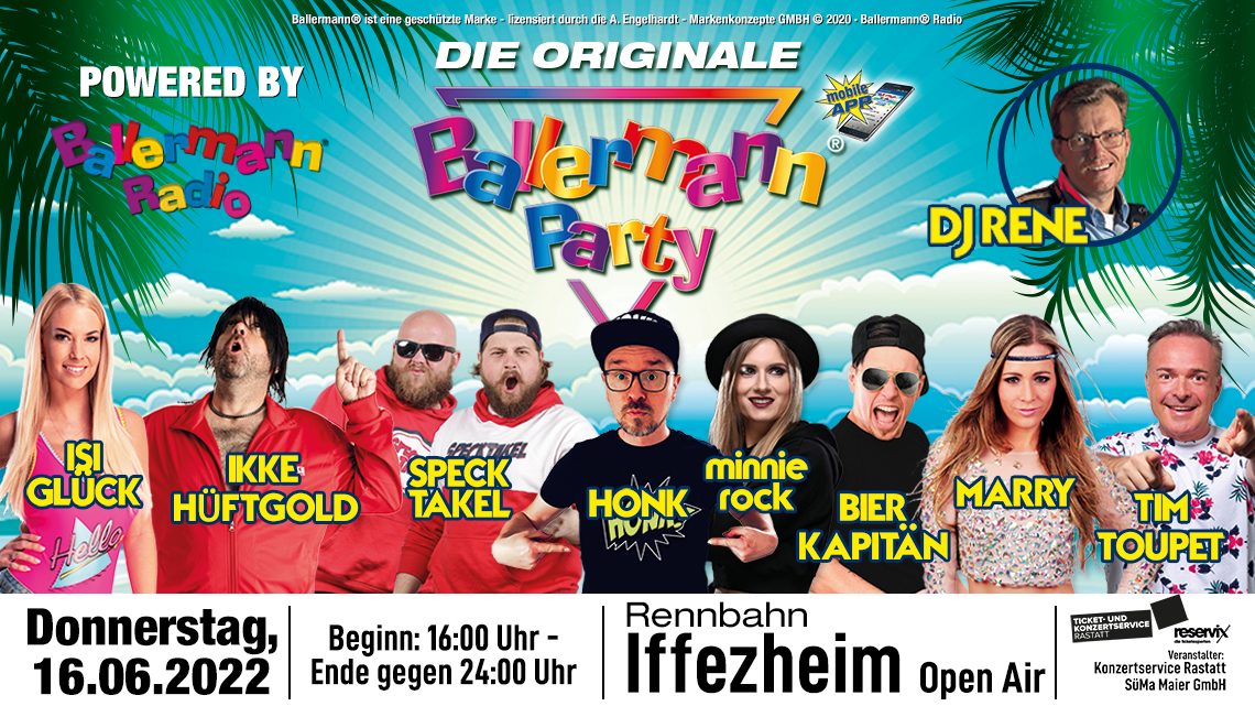 Rennbahn Iffezheim Open Air: Die Originale Ballermann Party am 16.06.2022