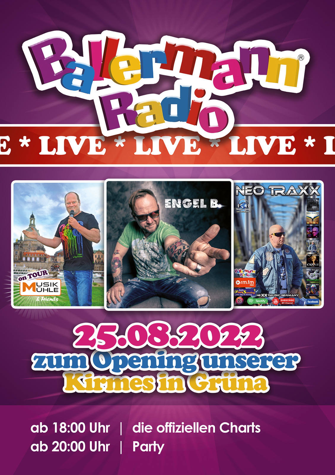 Ballermann Radio on Tour: Live-Übertragung vom Stadtfest in Grüna am 25.08.22