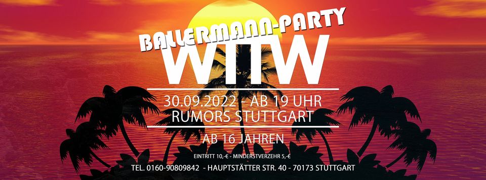 Feiern wie am Ballermann: Ballermann Party im Rumors Stuttgart am 30.09.22