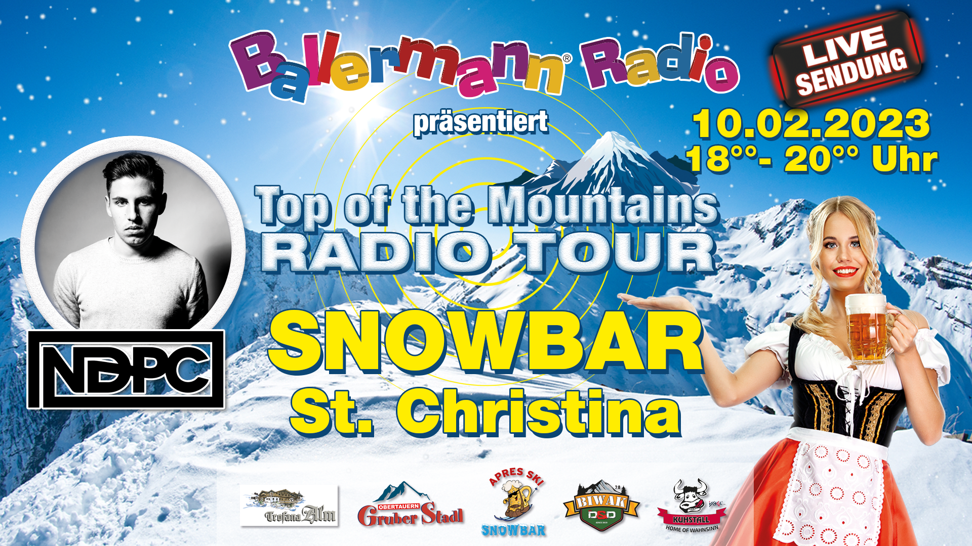 Apres Ski-Gaudi: Ballermann Radio überträgt LIVE aus der Snowbar (Italien)