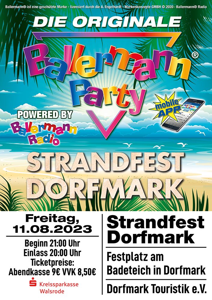 Vorfreude steigt! Strandfest Dorfmark feiert originale Ballermann Party