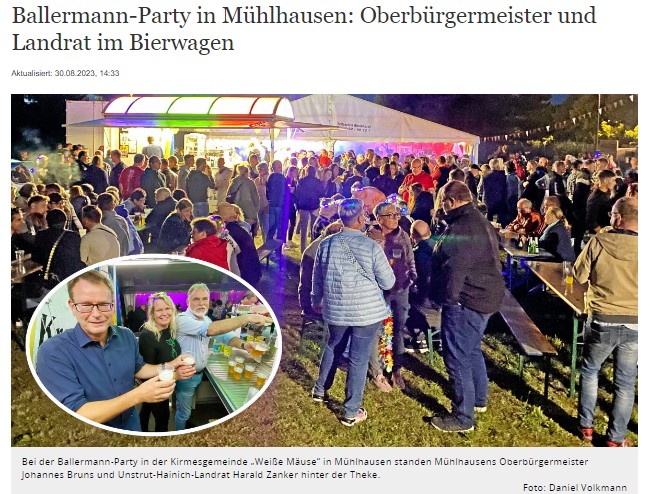 Ballermann Party in Mühlhausen: Oberbürgermeister & Landrat übernehmen Thekendienst