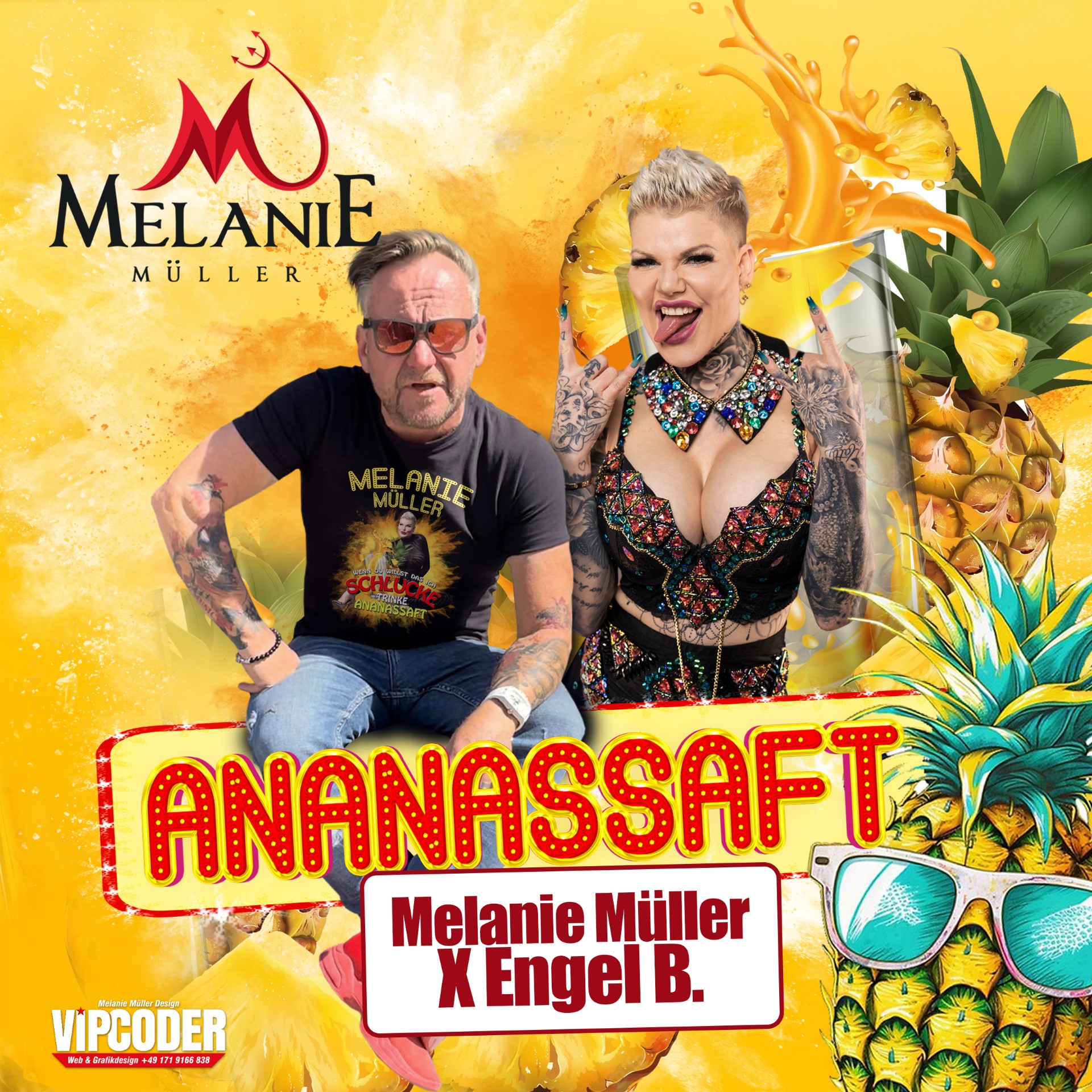 Melanie Müller x Engel B. mit „Ananassaft“