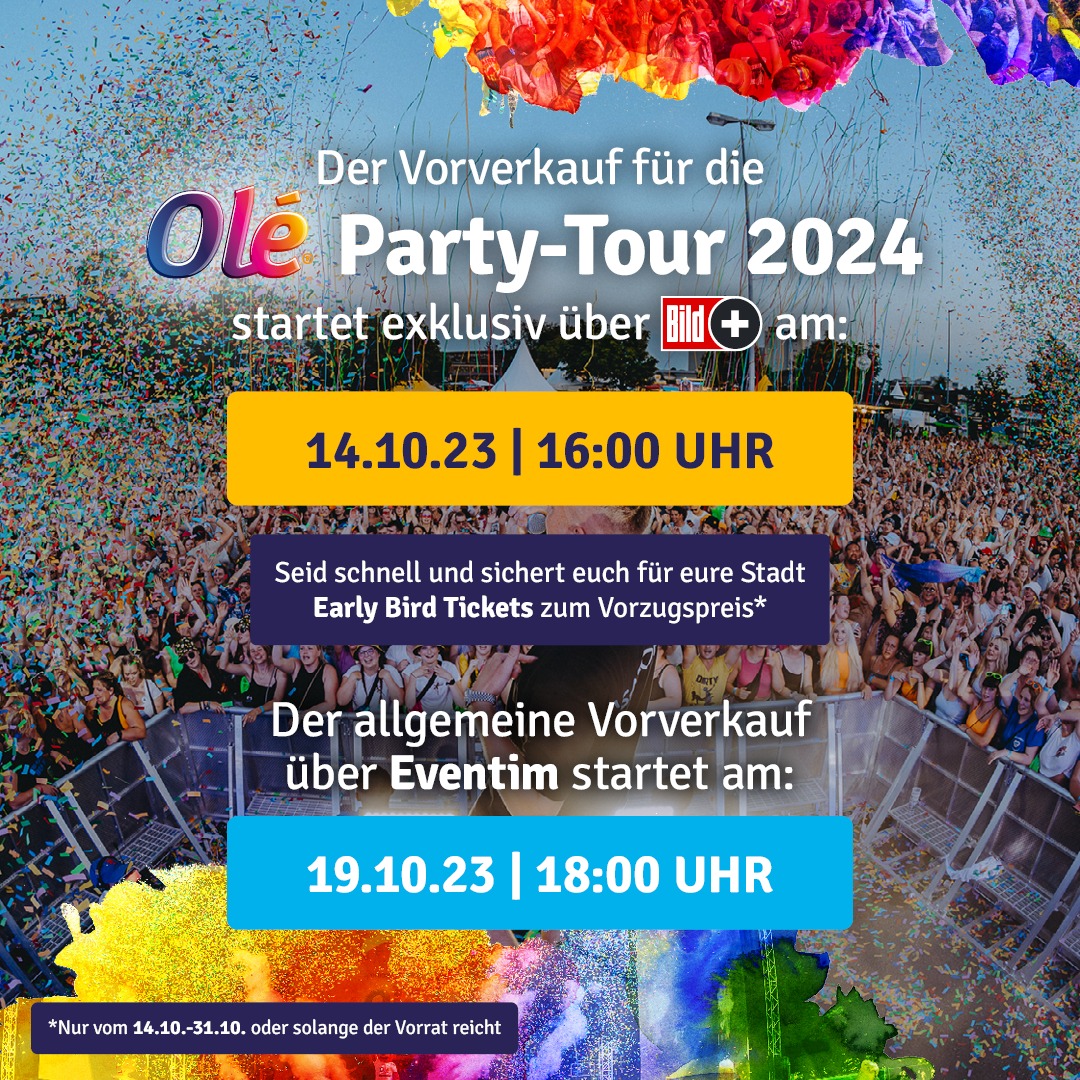 Die größte Mallorca Party-Tour: Das sind die Olè Party Städte & Termine 2024