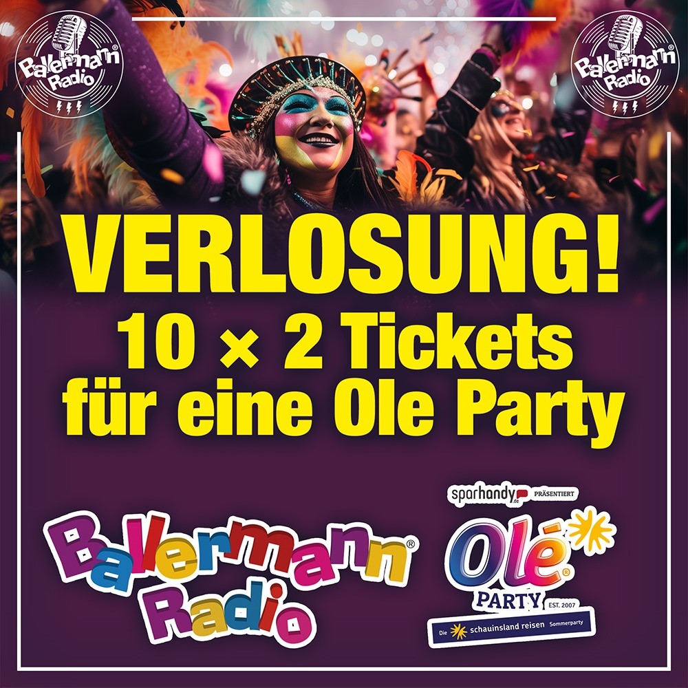 Rauschende Faschingsparty: Olé Party verlost 10 x 2 Tickets