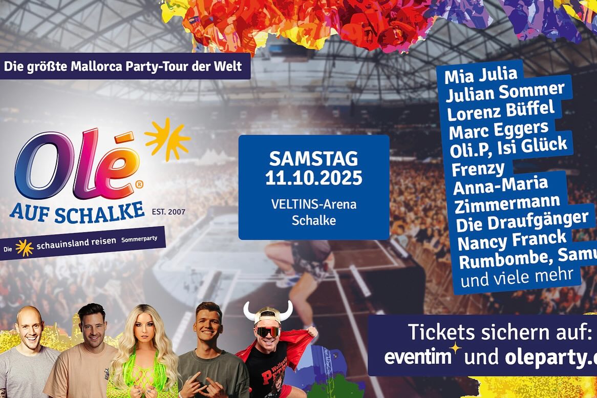 Party pur: Tickets für Olé Party auf Schalke 2025 bereits im Vorverkauf