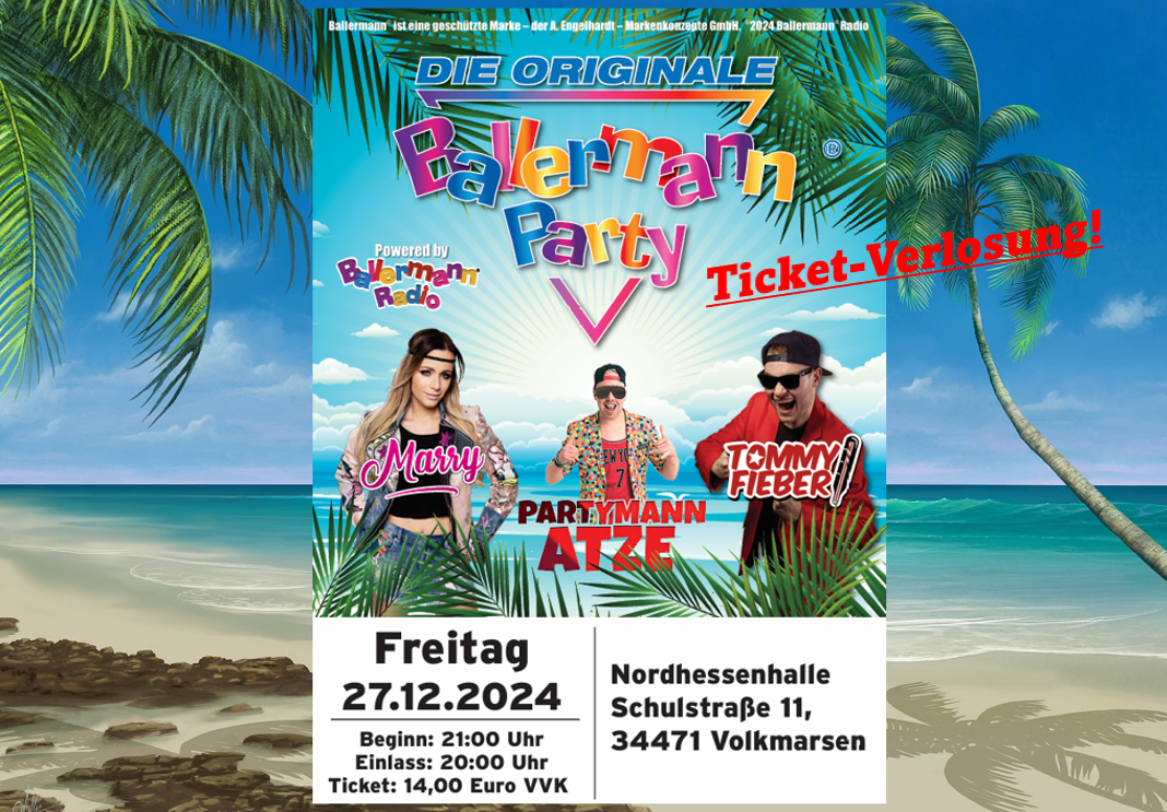 Partyspaß: Ticket-Verlosung für die Ballermann Party in Volkmarsen